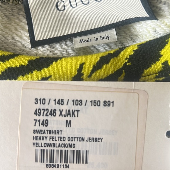 🆕💯% Auth Men’s Gucci Sweatshirt Sz M Tiger Print 🐯 - Picture 4 of 7